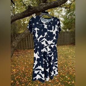 Floral Navy and White Dress